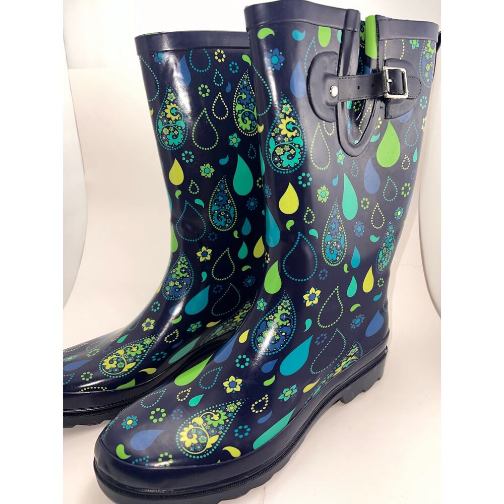 Western Chief Pouring Paisley Tall Rain Boot, EUR 41, Women's Size 11